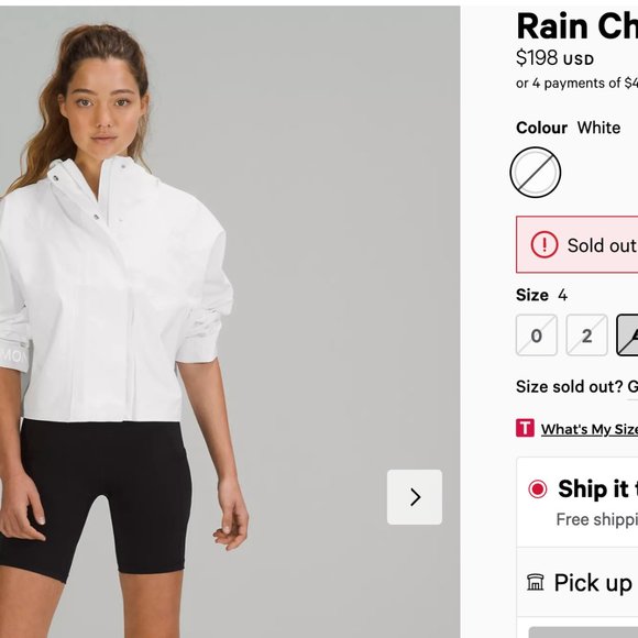 Lululemon Rain Chaser Crop Jacket in Mystified White Opal Multi - Picture 2 of 4